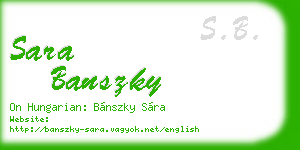 sara banszky business card